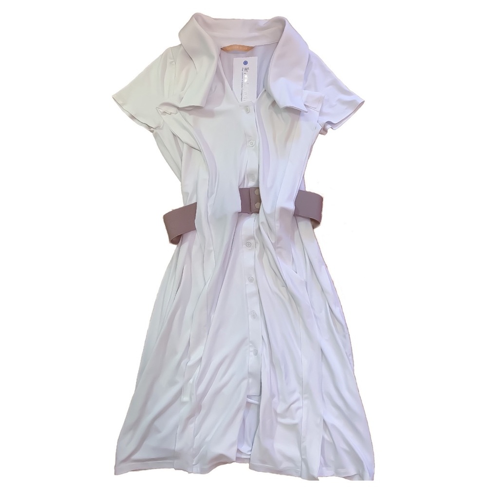 White Belted Midi Dress